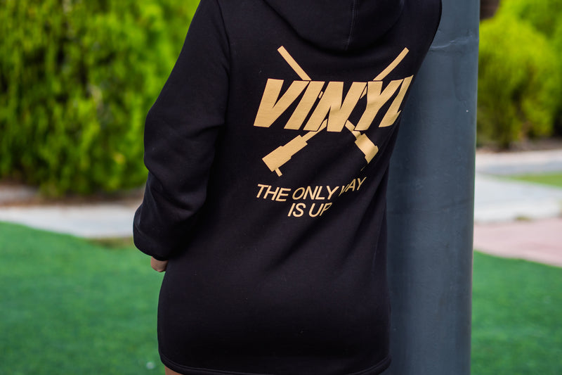 Vinyl art clothing - 10715-01-W - the only way is up hoodie - black