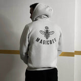 Magicbee - MB22604 - rear logo zip through hoodie - ice