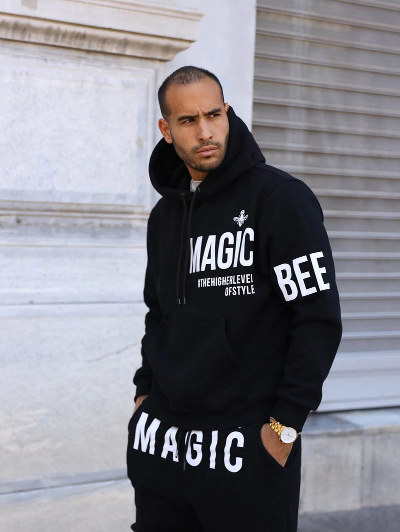 Magicbee - MB22507 - sleeves logo hoodie - black