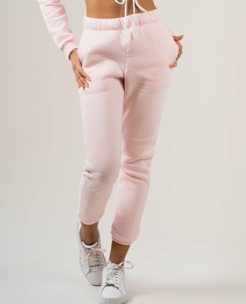 Magic bee - WB21452 - calligraphy logo track pants - pink