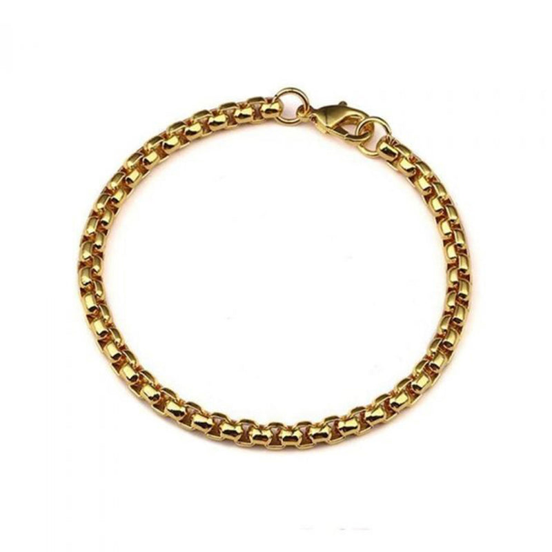 Millionals round box stainless steel bracelet gold