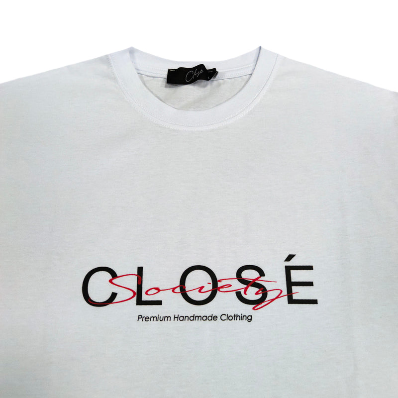 Clvse society premium logo tee - white
