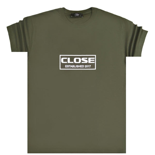 Close society - S23-272 - big frame logo tee - khaki