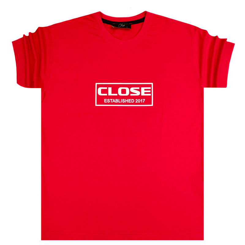 Close society - S23-272 - big frame logo tee - red