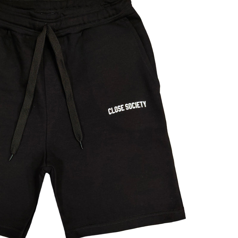 Close society - S23-347 - small logo shorts - black