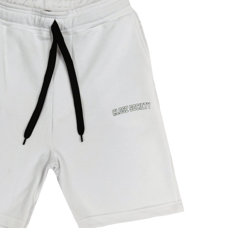 Close society - S23-347 - small logo shorts - white