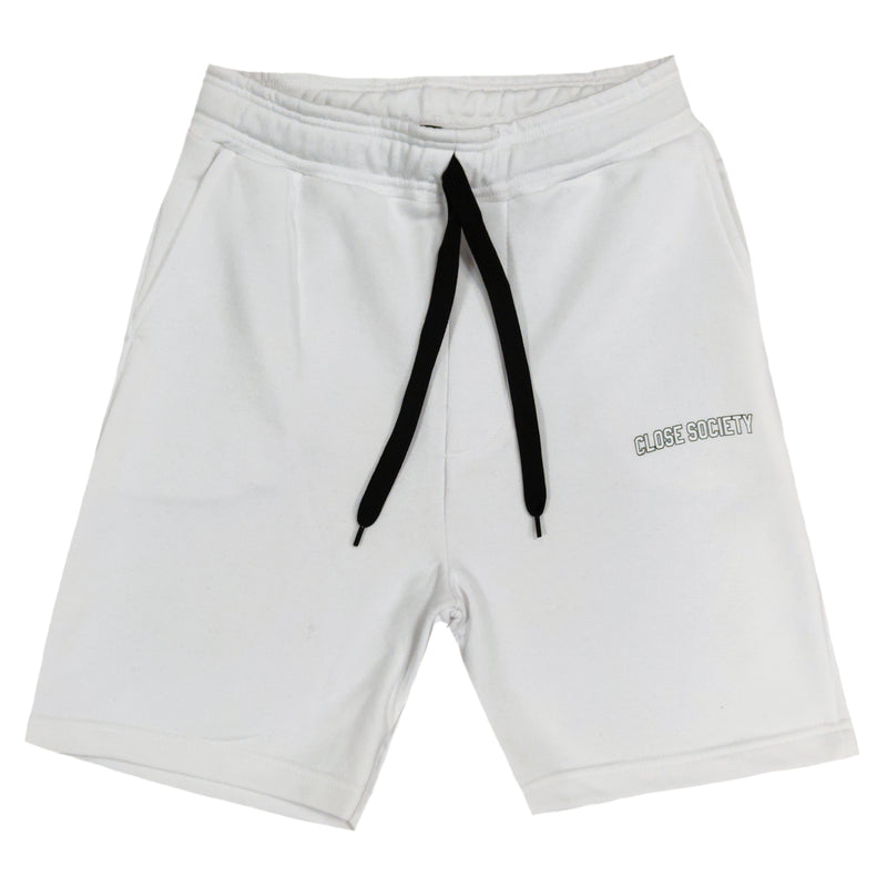 Close society - S23-347 - small logo shorts - white