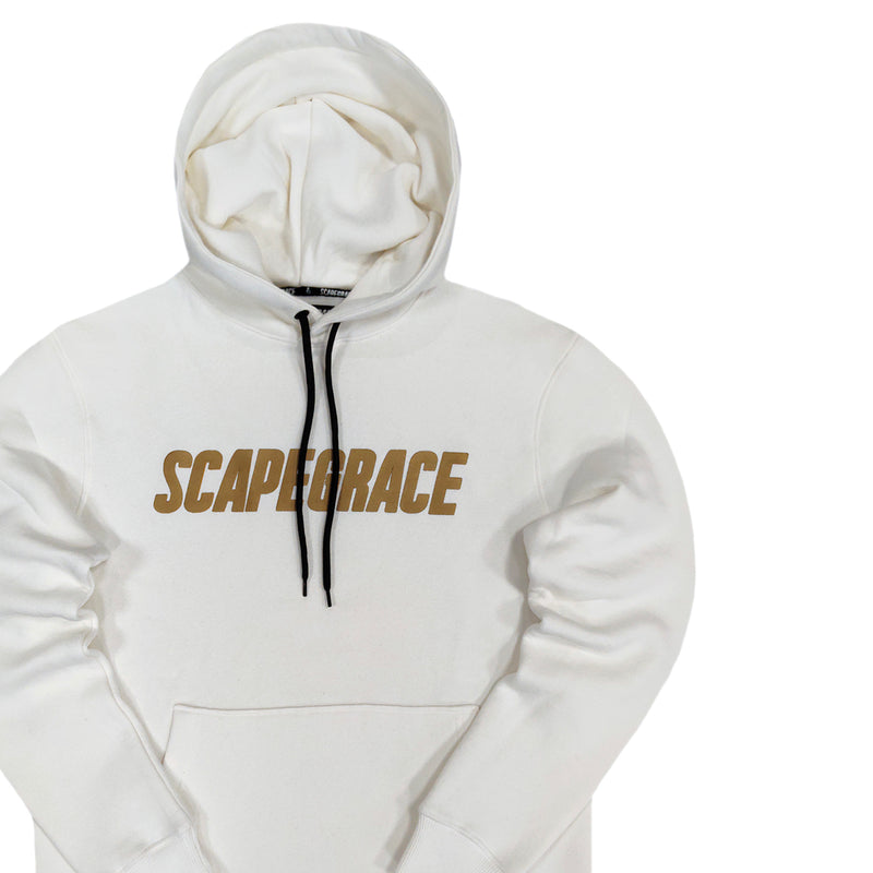 Scapegrace - SC051218 - gold logo hoodie - white