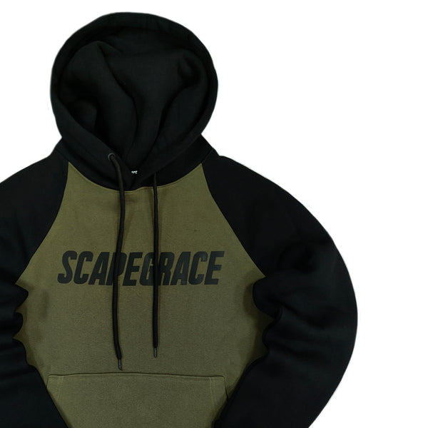 Scapegrace - SC221216 - raglan logo hoodie- khaki