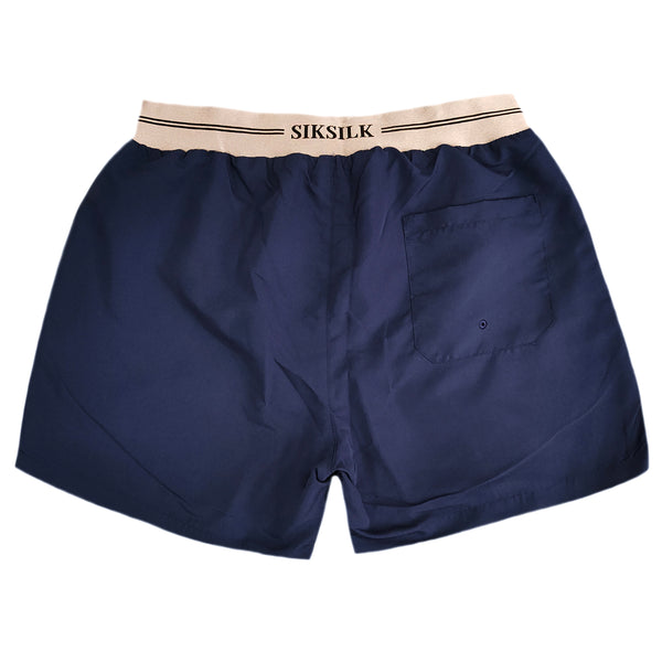 Siksilk - SS-20349 - embroidered logo short - navy