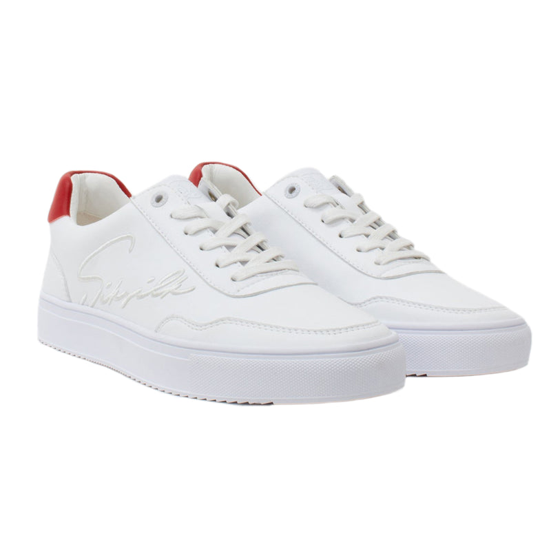 Sik silk - SS-20486 - wave script - white & red