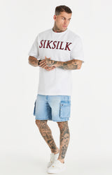 Siksilk - SS-20894 - rhinestone oversized tee - white