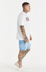 Siksilk - SS-20894 - rhinestone oversized tee - white