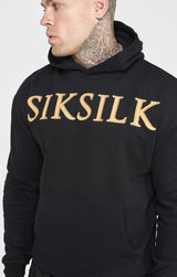 Siksilk - SS-24546 - gold applique hoodie - black