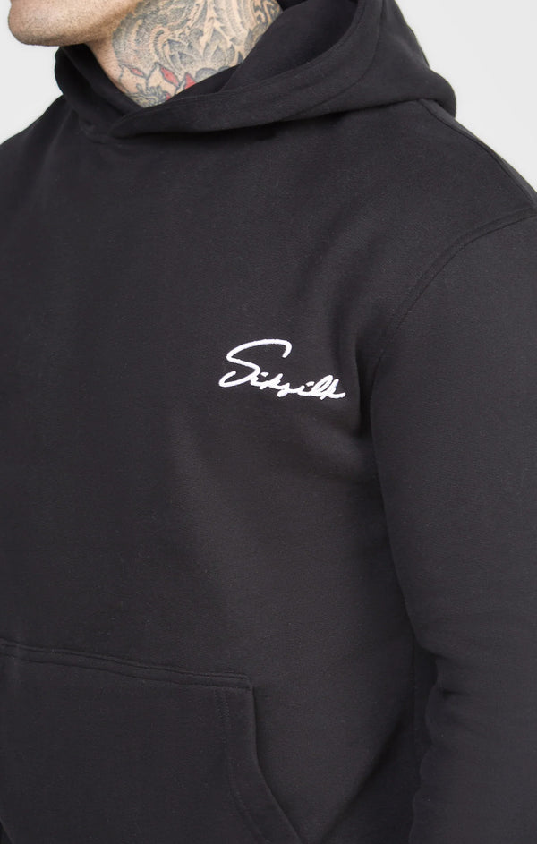 Siksilk - SS-24456 - script embroidery hood - black