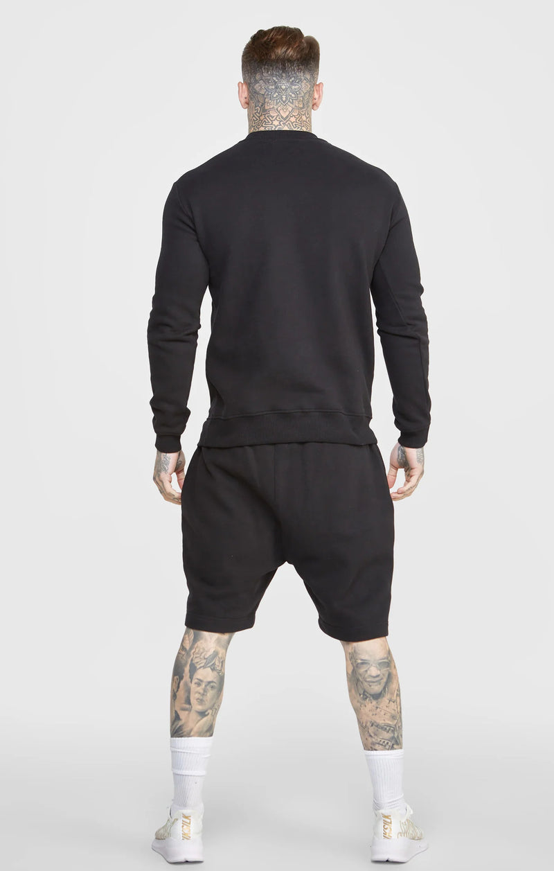 Siksilk - SS-24460 - script embroidery sweatshirt - black