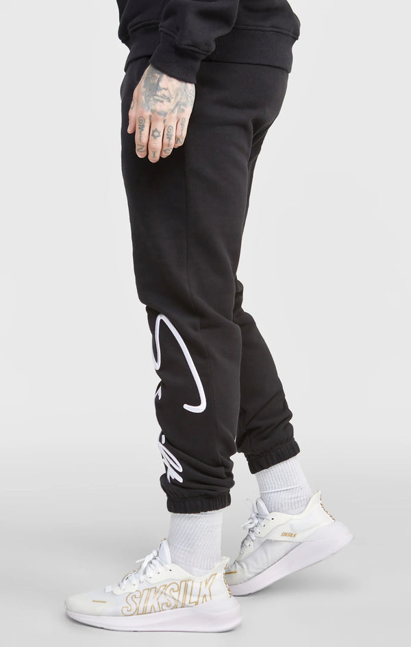 Siksilk - SS-24463 - script embroidery jogger - black