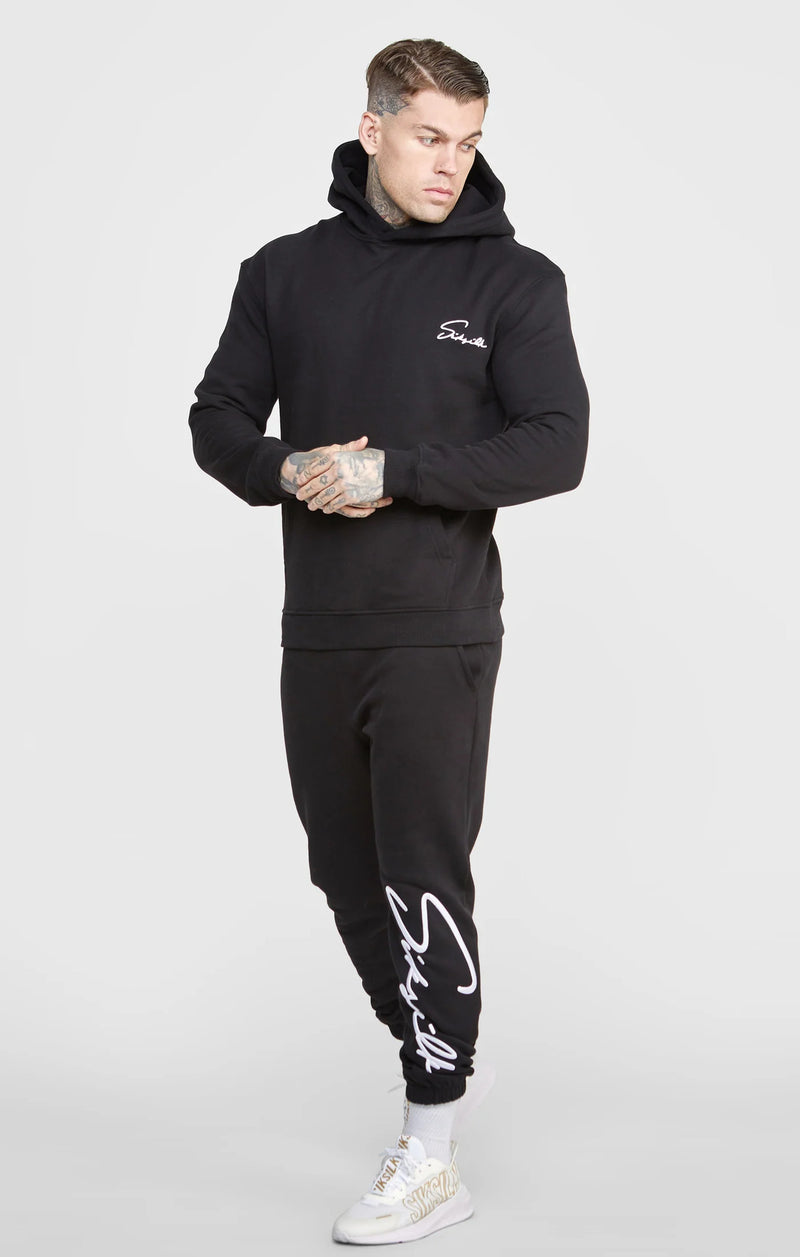 Siksilk - SS-24463 - script embroidery jogger - black