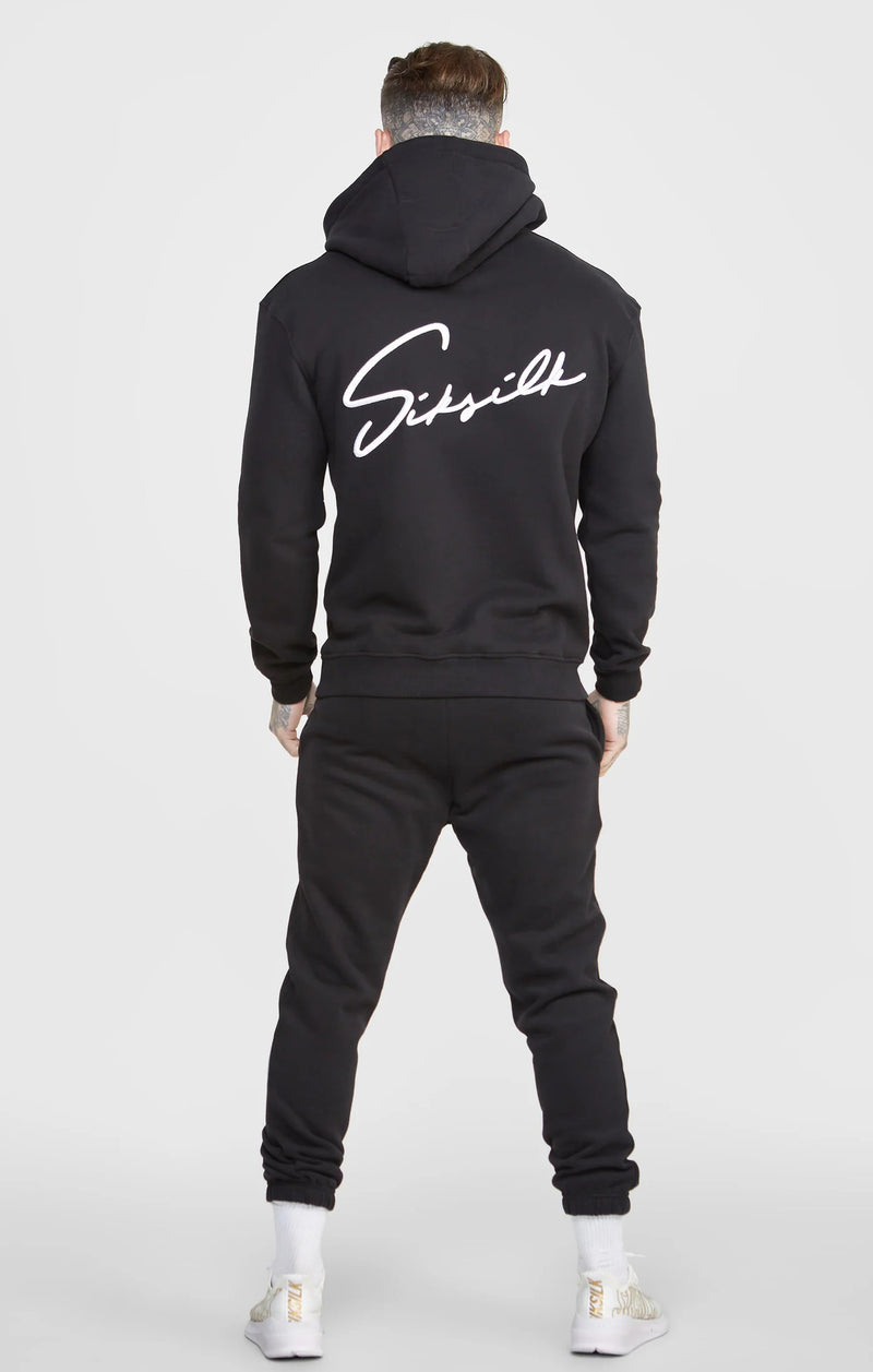 Siksilk - SS-24463 - script embroidery jogger - black