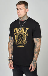 Siksilk - SS-24776 - oversized crest logo t-shirt - black