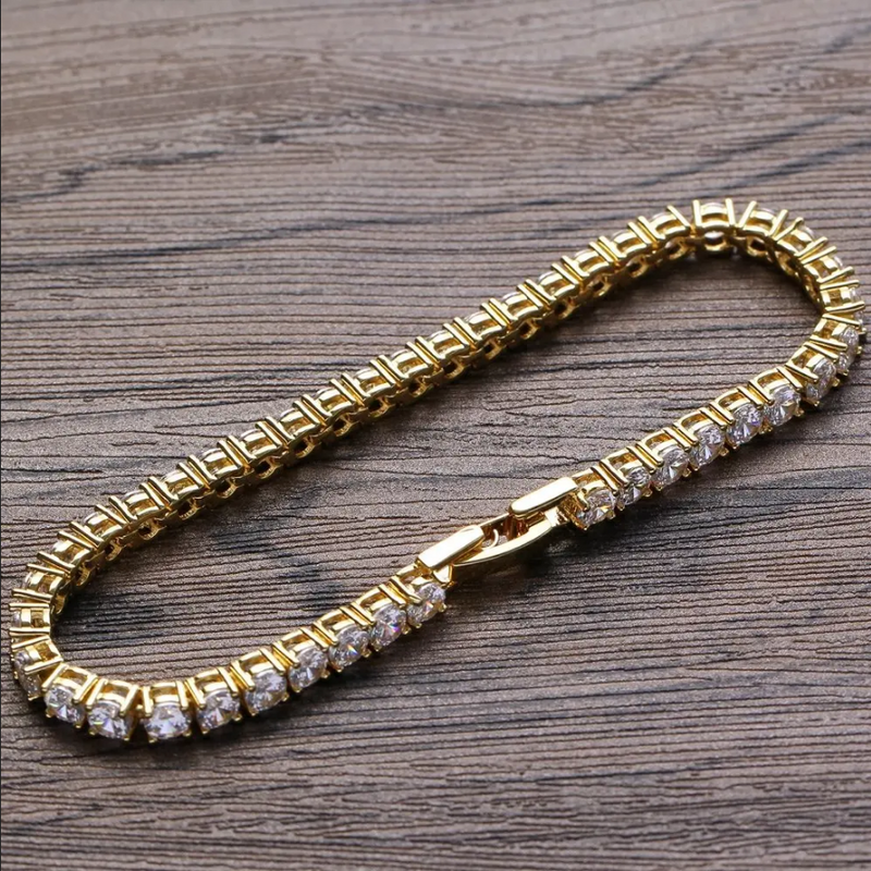 Millionals tennis stainless steel bracelet gold