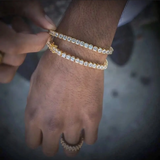 Millionals tennis stainless steel bracelet gold