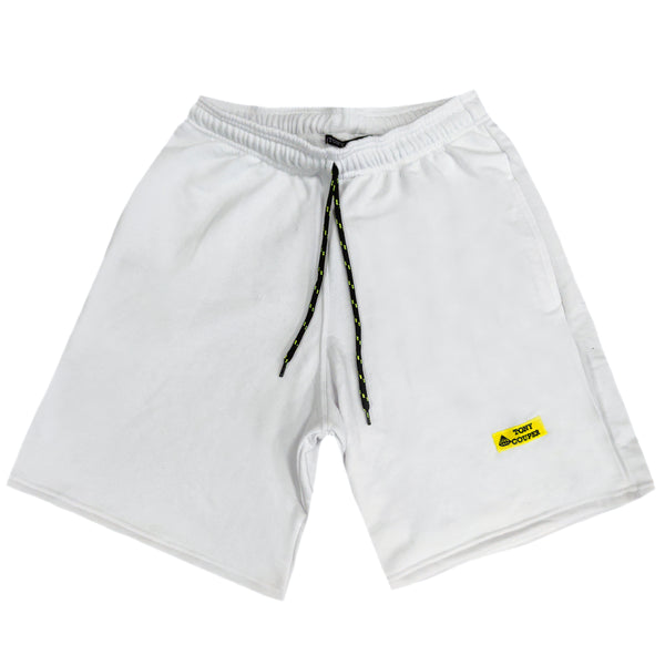 Tony Couper - V22/37 - lime patch shorts - white