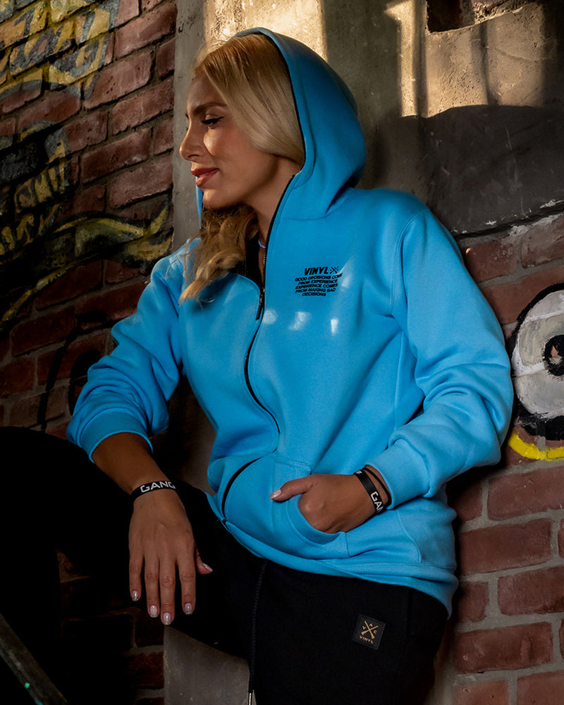 Vinyl art clothing - 99310-24-W - teal vinyl must marked jacket