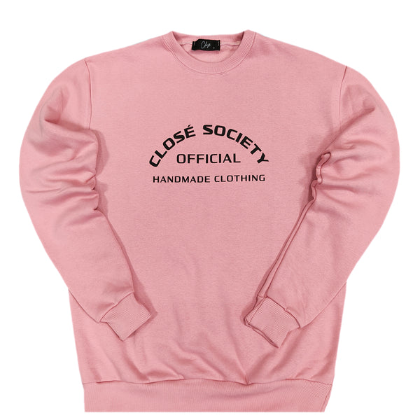 Close society - W22-447 - official logo crewneck - pink