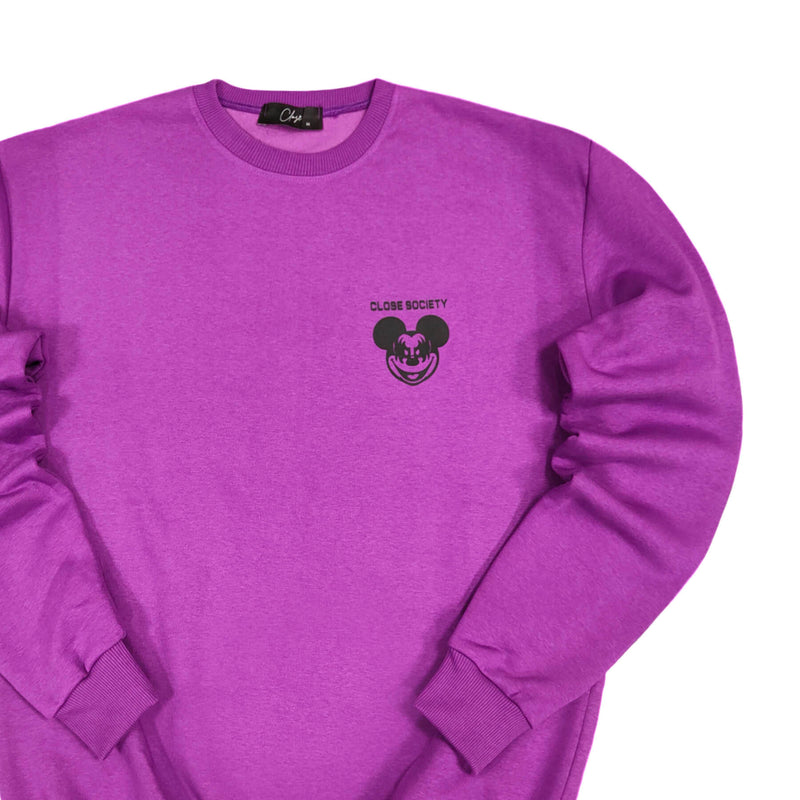 Clvse society - W22-463 - double mickey crewneck - purple
