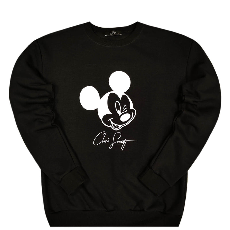 Clvse society - W22-48 - mickey crewneck - black