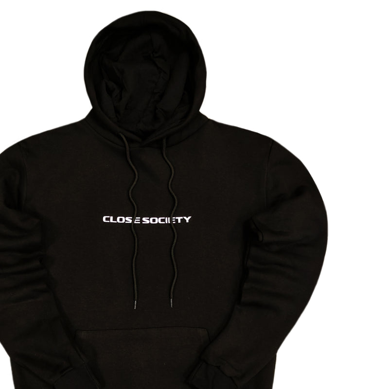 Close society - W22-501 - simple logo hoodie - black