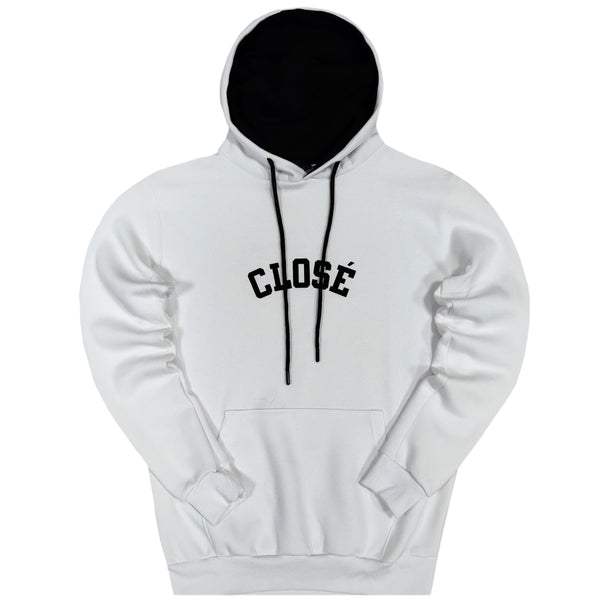 Close society - W22-555 - shiny logo hoodie - white