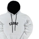 Clvse society - W22-555 - shiny logo hoodie - white