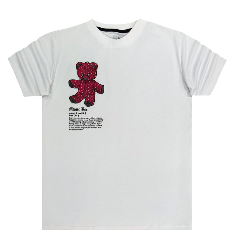 Magic bee - WB-21004 - red teddy tee - off white