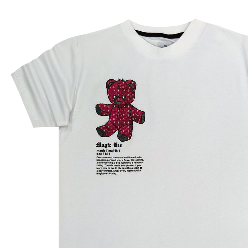 Magic bee - WB-21004 - red teddy tee - off white