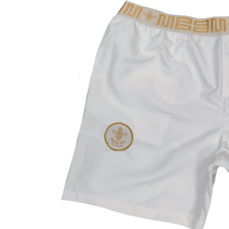Magic bee - WB20604 - clothing white swim shorts gold classic tape