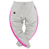 Magicbee - MB22402 - neon pink tape pants - ice grey