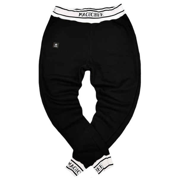 Magicbee - MB22403 - white rib pants - black