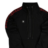 Magicbee - MB22501 - half zip red tape hoodie - black