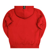 Magicbee - MB22503 - white rib hoodie - red