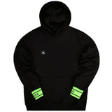 Magicbee - MB22504 - neon green rib hoodie - black