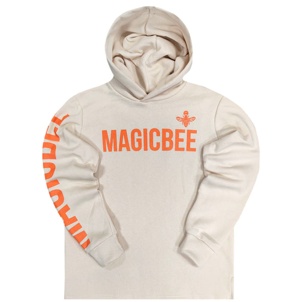 Magicbee - MB22506 - double logo hoodie -white pink