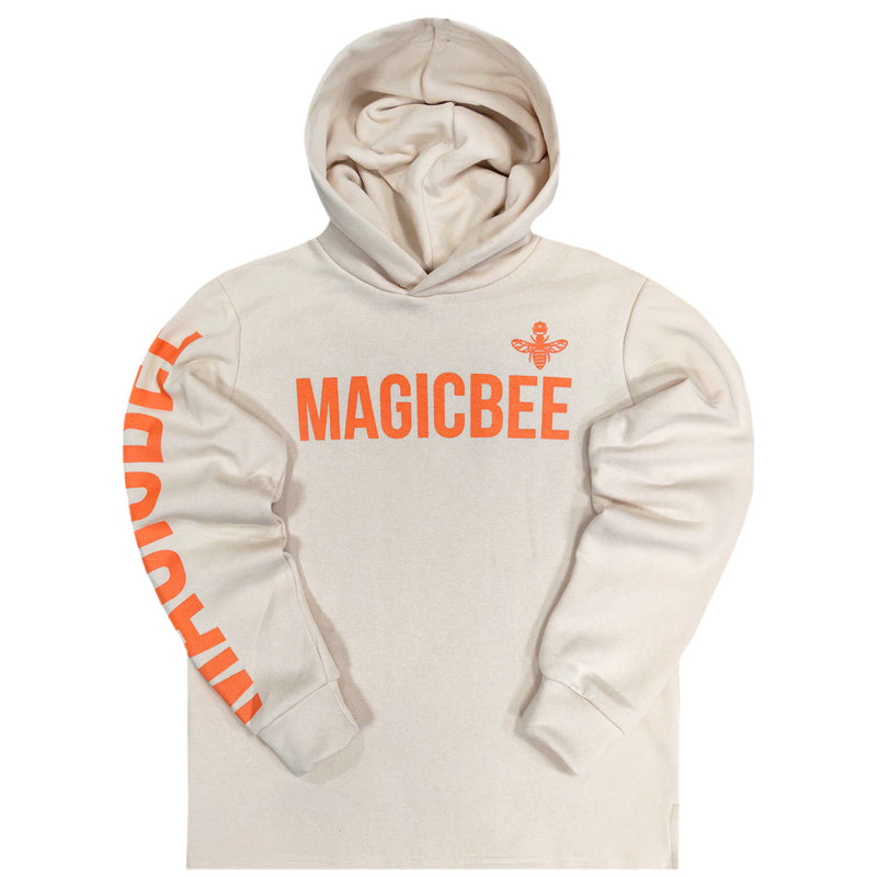 Magicbee - MB22506 - double logo hoodie -white pink