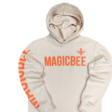 Magicbee - MB22506 - double logo hoodie -white pink