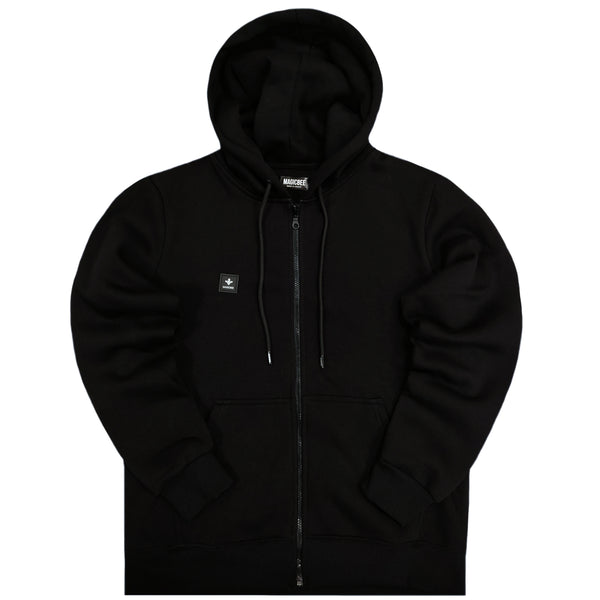 Magicbee rear logo zip through hoodie - black