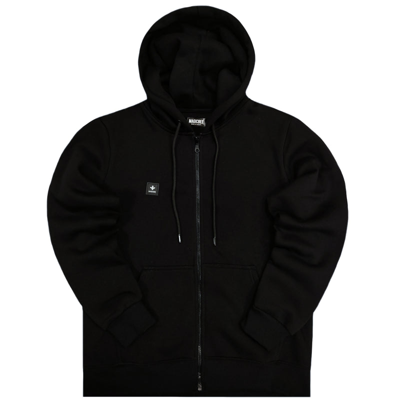 Magicbee - MB22604 - rear logo zip through hoodie - black