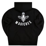 Magicbee - MB22604 - rear logo zip through hoodie - black