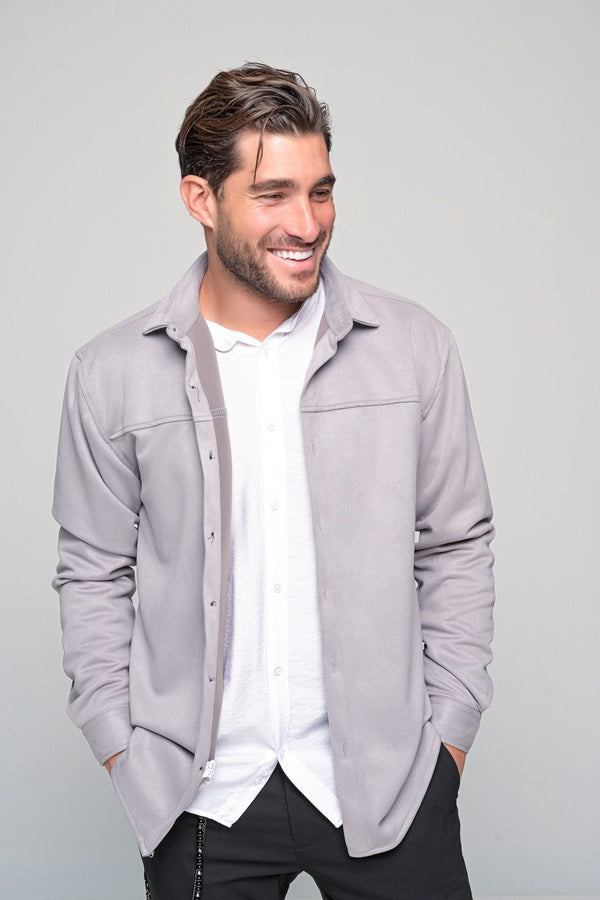 Ben tailor - BENT.0660 GREY - alcantara shirt - grey