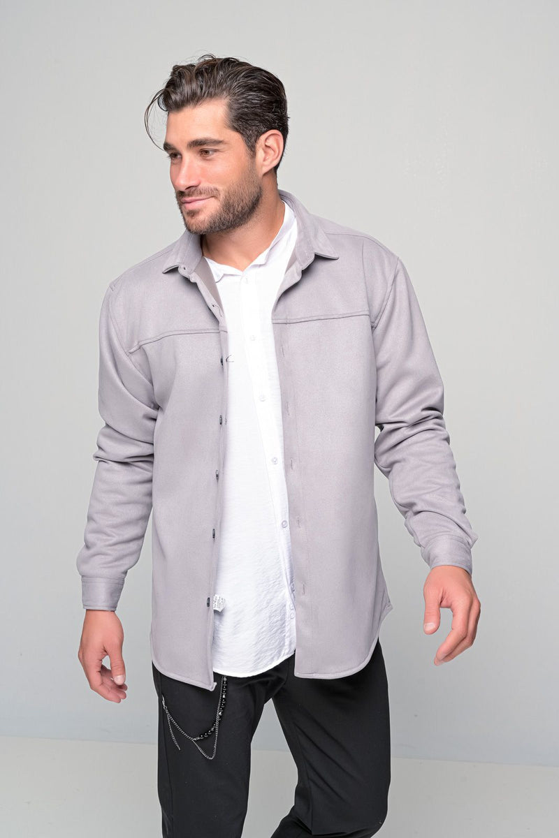 Ben tailor - BENT.0660 GREY - alcantara shirt - grey